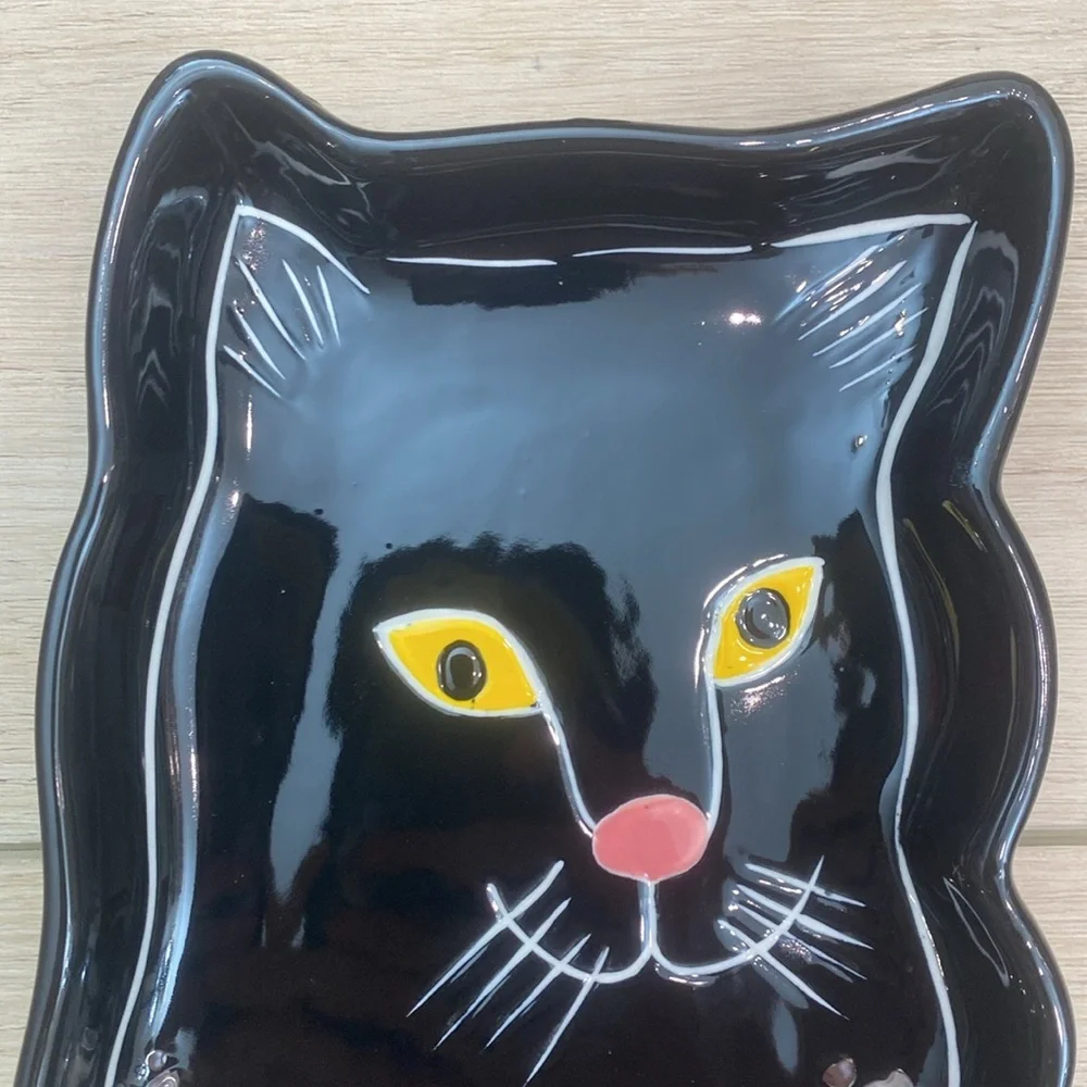 Anthropologie Francesca Kaye | Halloween Magic | Cat‎ Dessert Plate